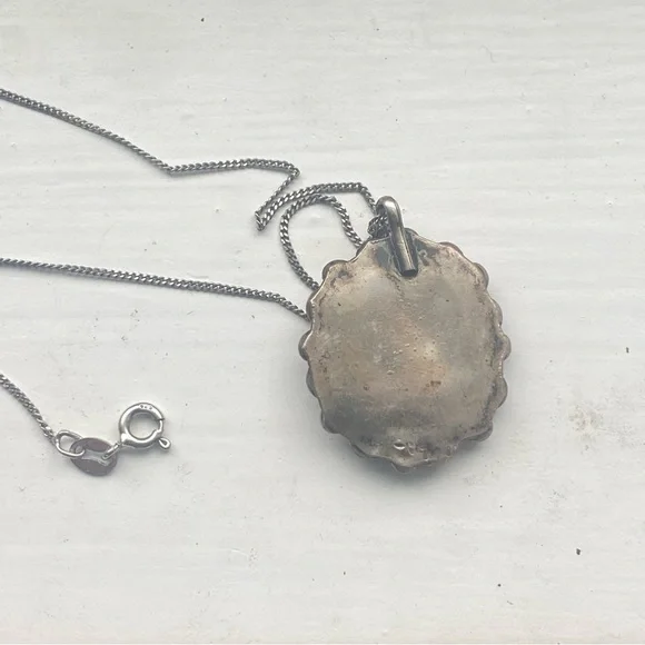 Unhallmarked silver and turquoise necklace - Picture 5 of 9